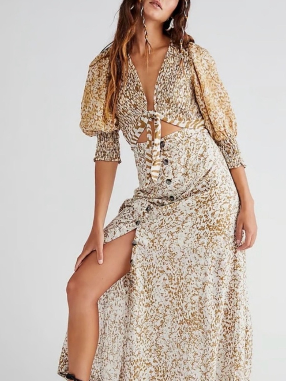 Free People String of Hearts Printed Maxi NWOT